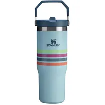 Garrafa Térmico Stanley The Iceflow Flip Straw Tumbler de 887 ML - Seafoam Stripe