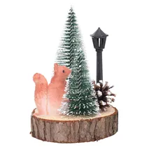 Decoração Natal Arvorezinhas/Esquilo Madeira 11X8CM