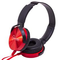 Fone de Ouvido com Fio Sunligth S2298 Extra Bass 3.5MM Stereo Headphones - Vermelho/Preto