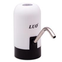 Dispensador de Agua Portatil Recarregavel Inteligente Luo LU-4928 Bomba de Garrafa de Agua Eletrica USB - Branco/Preto