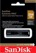 Pendrive Sandisk Extreme Pro 256GB USB 3.2 - Preto