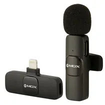 Microfone Sem Fio Mox MO-MIC22 - Lightning - para Celular - Preto