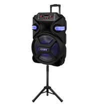 Caixa de Som Coby CY3360-1519D - USB/SD - Bluetooth - 200W RMS - com Microfone e Tripe - 15" - Preto