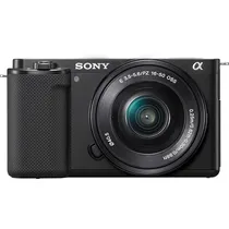 Câmera Sony ZV-E10 24.2MP 4K de 3.0" Wi-Fi/Bluetooth com Lente SELP1650 16-50 MM - Preta