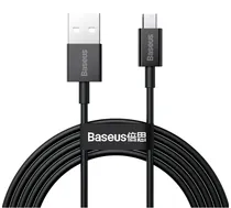 Cabo USB-A A Micro USB Baseus CAMYS-A01 Superior 2A - Black 2 Metros