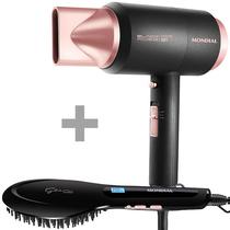 Kit Secador de Cabelo Mondial Black Rose SC-38 220V ~ 50/60 HZ + Escova Eletrica