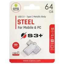 Pendrive S3+ Steel 3.1 S3PD3104064AL-R de 64GB USB/USB-C - Prata