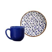 Set de Ceramica Porto Brasil Coup Asteca 521095 Taza de Cafe 112ML + Plato 12 CM