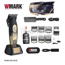 Kit Cortador de Cabelo Clipper Wmark NG 3038 Dourado e Preto