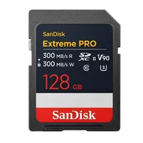 Mem SD 128GB Sandisk Extreme Pro 300-300MB/s U3 V90 Uhs-II 8K 4K IP68 (SDSDXDM-128G-GN4IN)