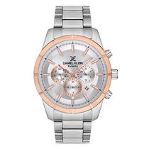 Relogio Analogico Masculino Daniel Klein DK.1.12718-2 Exclusive Gents / Pulseira de Aco Inoxidavel - Prata/Rose Gold