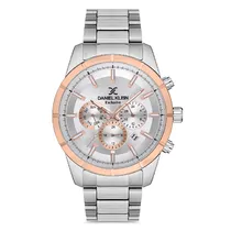 Relogio Analógico Masculino Daniel Klein DK.1.12718-2 Exclusive Gents / Pulseira de Aço Inoxidável - Prata/Rose Gold