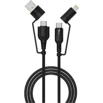 Cabo 4LIFE FL4160CCALB 4 Em 1 USB + USB-C + Lightning - Preto 1 Metro