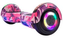 Scooter Eletrico Smart Balance Wheel com Roda de 6.5" Luz/BT - Rosa Camuflado