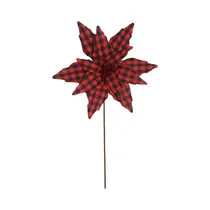 Flor Navideña Santini 140-4101026 30 X 55 CM Rojo - Negro
