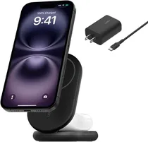 Carregador Wireless Belkin Boostcharge 2 In 1 Magnetic QI2 15W WIZ028VFBK - Preto