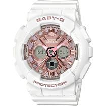 Relogio Casio Baby-G BA-130-7A1DR Feminino Analogico/Digital - Branco/Rosa