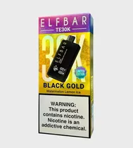 Pod Descartavel Elfbar Te 30K Black Gold 30000 Puff - Watermelon Lemon Ice