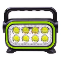 Lanterna LED Luo LU-311 Multifuncional / 3 Modos de Iluminaçao / Recarregavel USB / Solar - Preto/ Verde