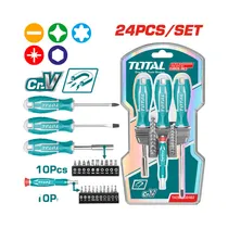 Kit de Destornillador Y Puntas Total TACSD302462 24 Piezas