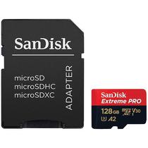 Cartao de Memoria Micro SD de 128GB Sandisk Extreme Pro SDSQXCD-128G-GN6MA - Vermelho/Preto