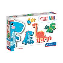 Kit de Rompecabezas Clementoni 20834 Super Color MY First Puzzles Dinosaurios 4 Unidades