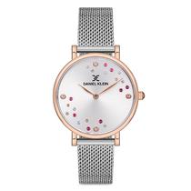 Relogio Analogico Feminino Daniel Klein DK.1.12758-6 Premium Ladies / Pulseira de Malha - Plateado/Rose Gold