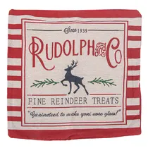 Capa de Almofada de Natal 43X43CM Estampa Rudolph