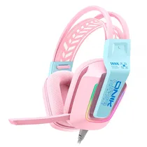 Fone P2 Onikuma X13 c/Mic USB Pink RGB 50MM