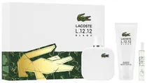 Kit Perfume Lacoste L.12.12 Blanc Edp 100ML+7.5ML+Shower Gel 100ML - Masculino