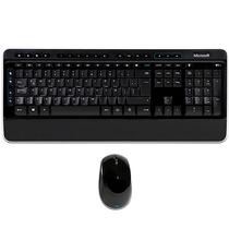 Kit Teclado Sem Fio Microsoft Wireless 3050 Desktop Espanhol + Mouse - Preto