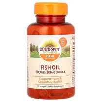 Sundown Fish Oil 1000MG | Ômega 3 300MG 72 Cápsulas