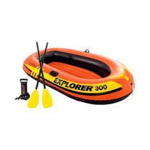 Bote Explorer 300 Intex 58332 NP para 3 Personas Naranja/Negro