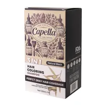 Shampoo Colorante Capella 3 Em 1 - com 10 Sachês de 30ML - Natural Black