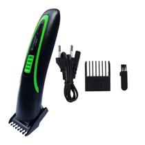 Barbeador Eletrico Recarregavel JY Super Hair Trimmer JY-8802 - Preto/Verde