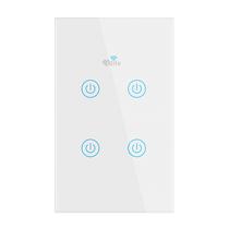 Interruptor Smart de Pared 4LIFE Touch FLBW4 Wi-Fi+RF - Branco