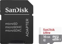 Memória Micro SD-HC Ultra Sandisk 16GB 80MBS 2X1 CLASS10