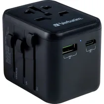 Adaptador Universal de Tomada Verbatim UTA-02 20 W - Preto (49544)