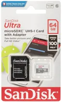 Memoria Micro SD Sandisk Ultra C10 SDSQUNR-064G-GN3MA 64GB 100MBS