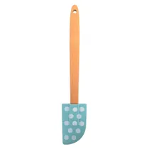 Espátula de Silicone com Cabo de Madeira - Azul Celeste