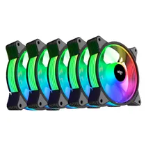 Cooler Fan para Gabinete Aigo AR12 Pro 5 Em 1 RGB - Preto