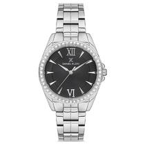 Relogio Analogico Feminino Daniel Klein DK.1.12694-1 Premium Ladies / Pulseira de Aco Inoxidavel - Prata/Preto