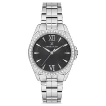 Relógio Analógico Feminino Daniel Klein DK.1.12694-1 Premium Ladies / Pulseira de Aço Inoxidável - Prata/Preto