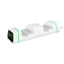 Base Carregador para Bateria de Controle Dobe X-Series TYX-19006X / Inclui 2 Baterias (800MAH) para X-Series s/ X / X-One s/ X - Branco