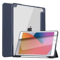 Capa para Tablet / iPad 10.2 4LIFE com Compartimento para Pencil - Transparente/Azul Marino