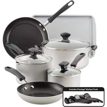 Jogo de Panelas Farberware 22304 Antiaderente Diamond Max Cinza Prata - 15 Peças