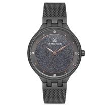 Relogio Analogico Feminino Daniel Klein DK.1.12683-3 Premium Ladies / Pulseira de Aco Inoxidavel - Preto Glitter