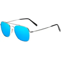 Óculos Kingseven Masculino N7118 Square Alloy Prata/Azul