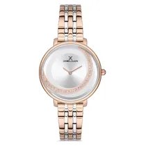 Relógio Analógico Feminino Daniel Klein DK.1.12759-3 Premium Ladies / Pulseira de Aço Inoxidável - Rose Gold/Prata