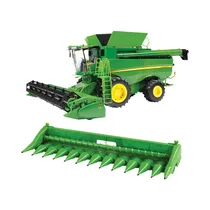 Juguete Tomy John Deere Big Farm Combine S690 With Corn And Draper Head LP71700